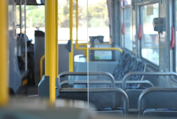 Route 22 was one of the major routes overhauled in 2012. On this day, the bus is empty between stops.
