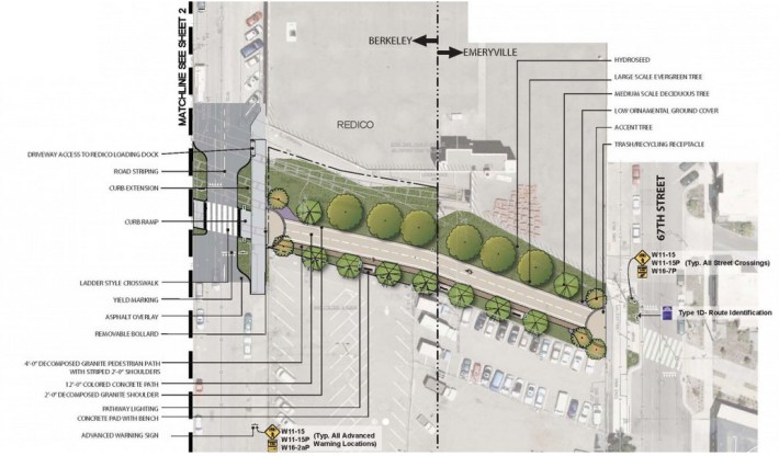 The city of Berkeley will be able to complete its Ninth Street bike path with funding from the Active Transportation Program. Image: Alta Planning