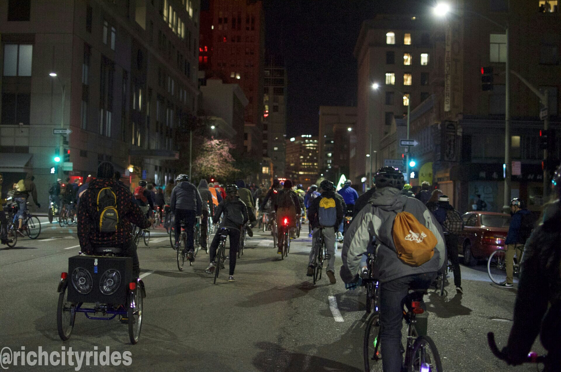East Bay Bike Party rides through Oakland Chinatown. Photo courtesy Rich City Rides