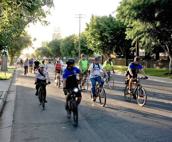 Modesto Mayor's Bike Ride checks out Granger Avenue. Photo: Michael Sacuskie