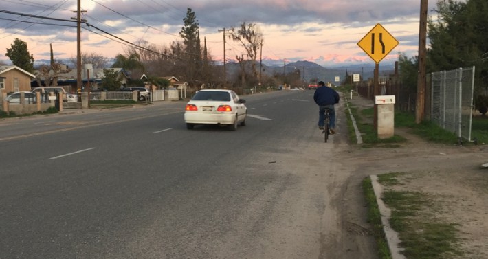 Most of the streets in the Cutler-Orosi Joint Unified School District have no sidewalks. Tulare County applied for ATP funds to fix that along Ave 416. Photo courtesy County of Tulare.