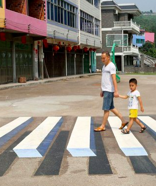 Crosswalks don't have to be boring. Photo: Feature China/Barcroft Media via the Guardian