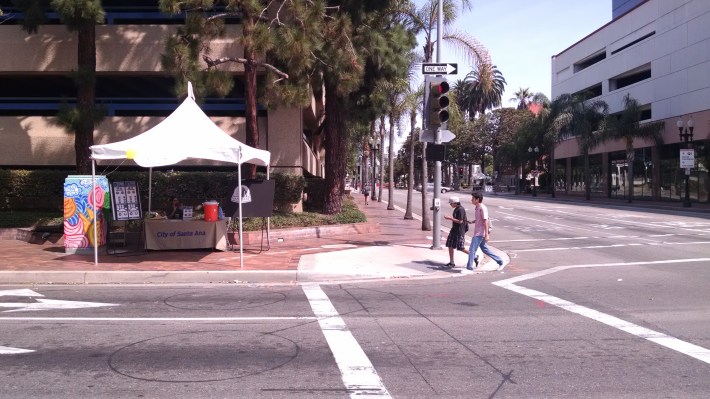 Santa Ana's Planning and Building Agency's booth on Fifth Street and Broadway. Photo by Kristopher Fortin.