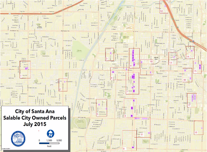 The City has identified roughly 97 properties that could be considered for use by Thrive Santa Ana community land trust.