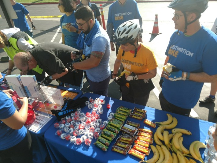 Giveaways at the end of OCTA's bike rally.