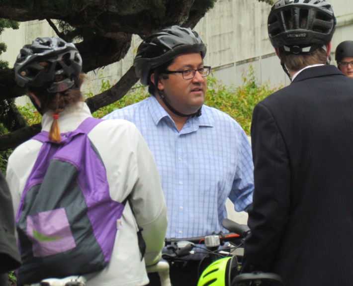 Berkeley Mayor Jess Arreguin before the Mayor's bike ride. Photo: Melanie Curry