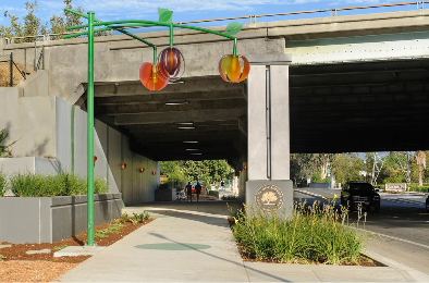 This widened highway underpass in Campbell, California, is an example of an improvement that makes walking and biking more comfortable and safe. Image from Caltrans Bike and Pedestrian Plan