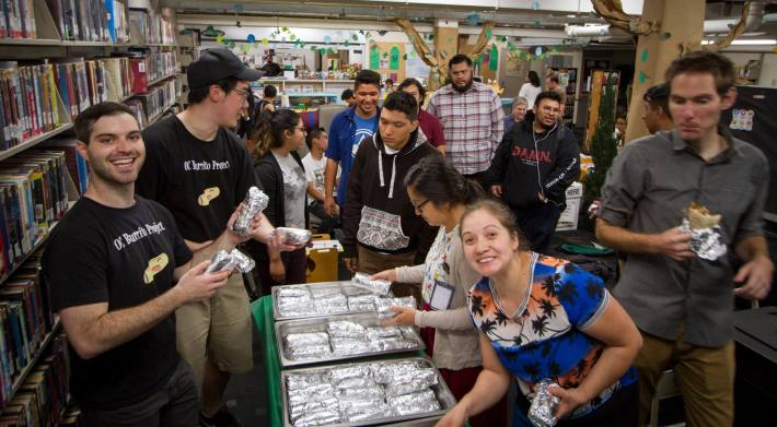 OC Burrito Project provided free burritos to the day's participants.