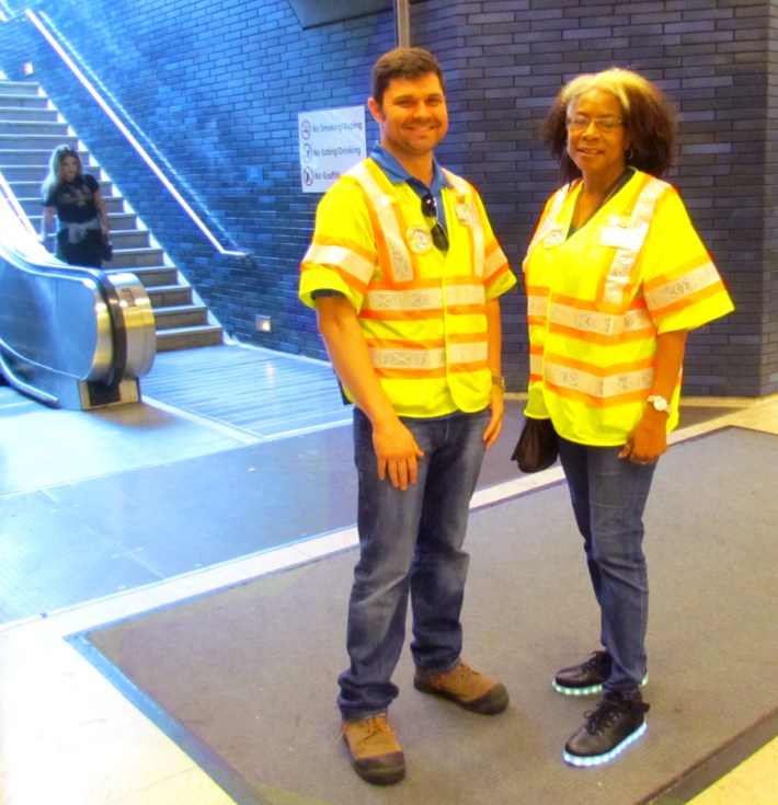 BART employees at 19th Street station were ready to answer whatever questions people had.