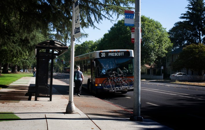 Creators of the MJC student bus pass program hope that providing free rides will remove one hefty obstacle for student success, and that more students will ride transit. Photo by Minerva Perez/Streetsblog California
