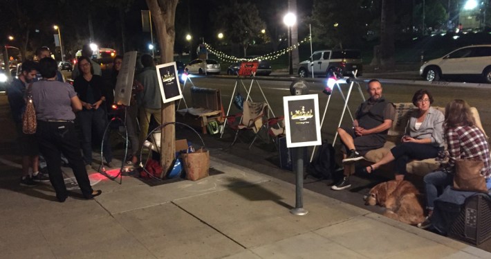 After their two hours were up, the group moved on to an evening celebration at a different spot. Photo: Pasadena Complete Streets Coalition