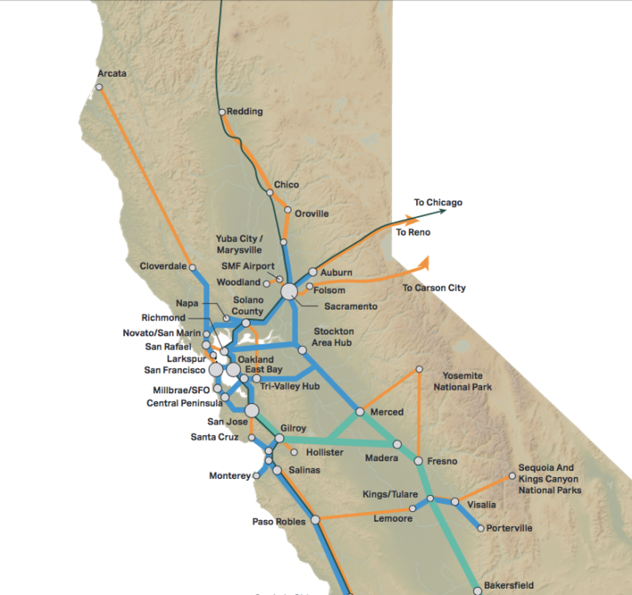 California State Rail Plan 2040 vision for Northern California