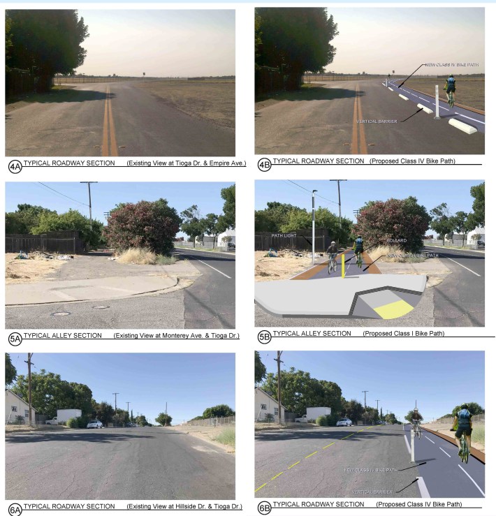Before and After images show how the project will transform the area's streets. Image: Stanislaus County