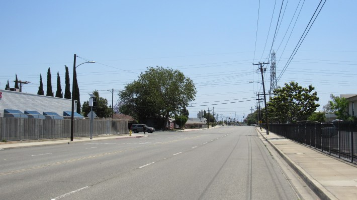 Hazard Avenue crosses into Westminster, Garden Grove and Santa Ana. The majority of this four-mile stretch has four travel lanes. Image: Orange County Public Works