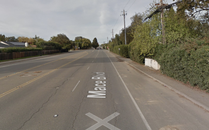 Mace Blvd before. Image: Google Street View, 2016