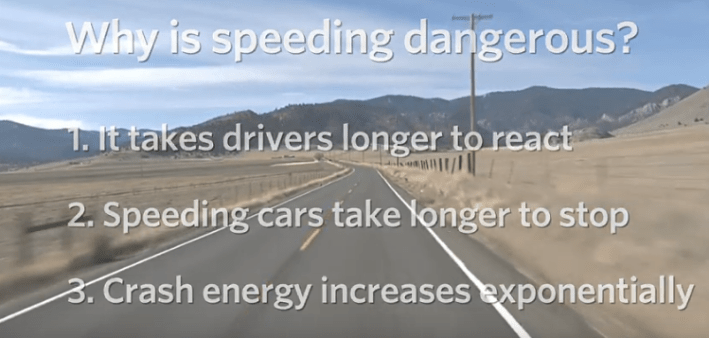 Still from a SafeTREC video about setting speed limits
