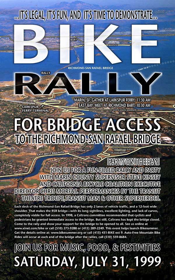 Flyer for Bridge Rally on July 31, 1999, during Bike Summer