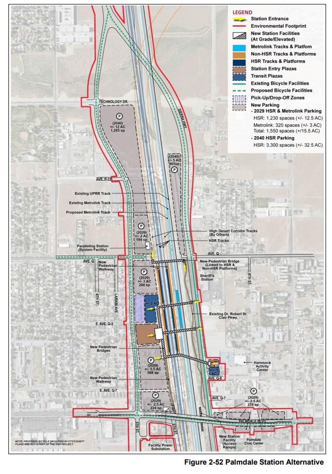 Palmdale high-speed rail station plan - per draft EIR