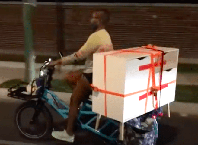 loaded cargo bike