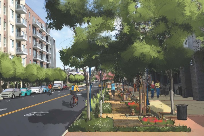 Rendering of the Greenway provided when the city announced the projects in December of 2019.